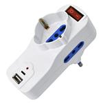 ADATTATORE TRIPLO GIREVOLE BIAN. USB SYNTESY 00168