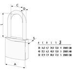 LUCCHETTO OTTONE mm 40 ARCO LUNGO KA 21011 CISA LL